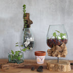 Molten Glass Hanging Bowl on Wood – view 3