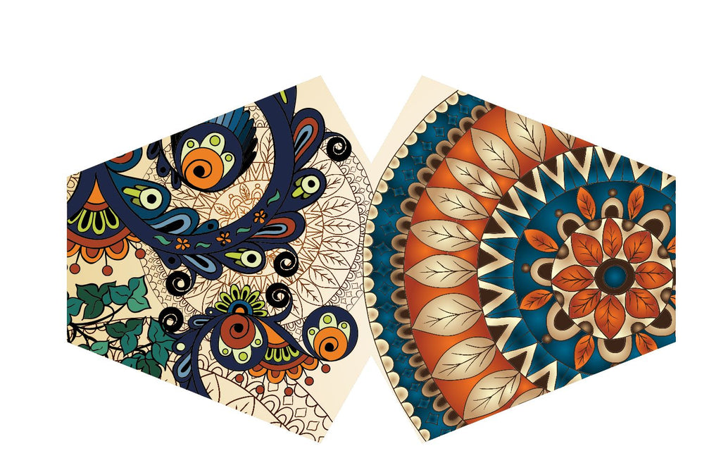 Reusable Fashion Face Covering - Golden Leaves Print – view 2
