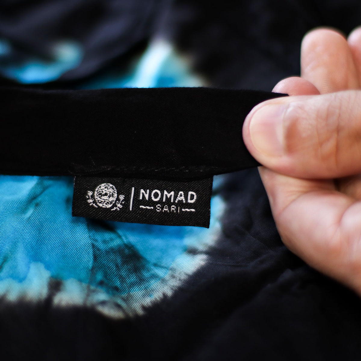 Japanese Style Lounge Pants - Black and Blue Tie-Dye - L – view 8