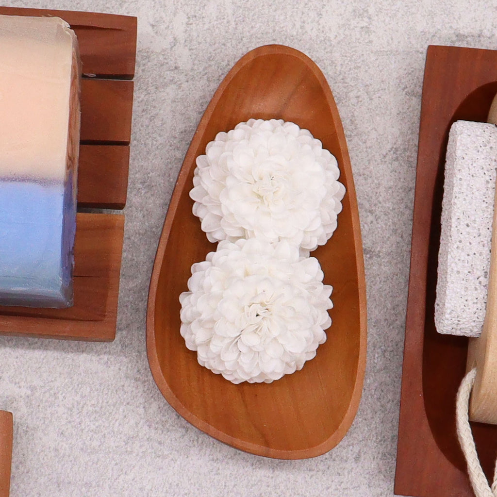 Pebble Shape Mahogany-Style Soap Dish – view 3