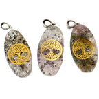 Orgonite Power Pendant - 7 Stone Chakra Oval with Tree – view 4