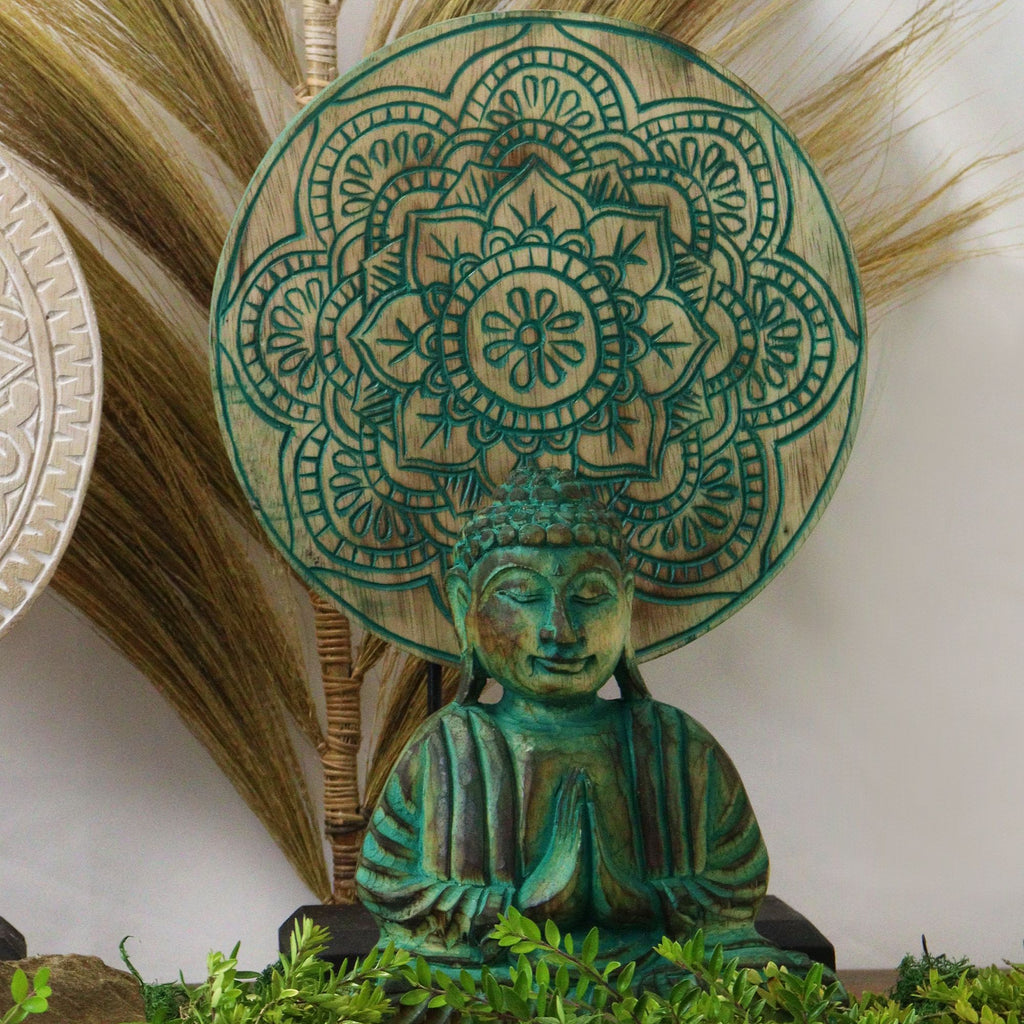 Buddha Feng Shui Set, Knot Mandala, Green Finish – view 3