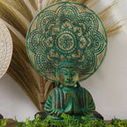 Buddha Feng Shui Set, Knot Mandala, Green Finish – view 3