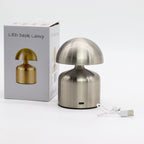 Touch Lamp, Silver Mushroom Dome, USB-C Rechargeable – view 3