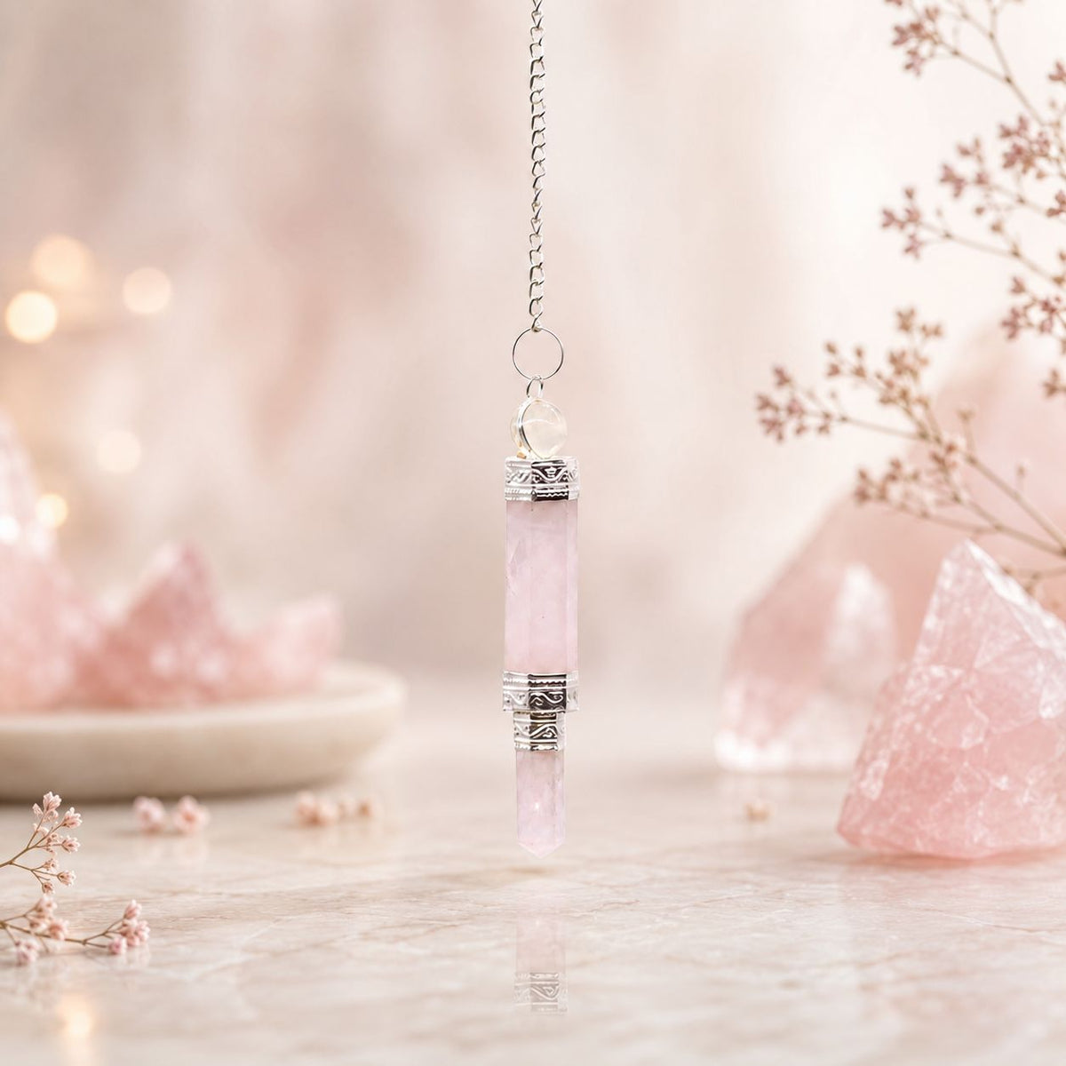 Three Piece Pendulum - Rose Quartz – view 3