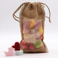 Large Washed Jute Pouch 26x15cm