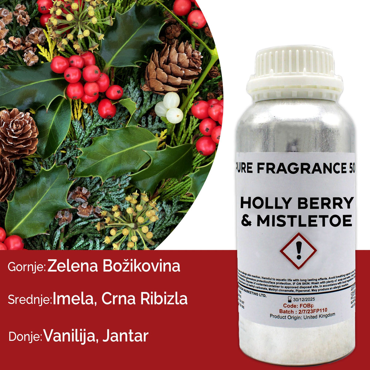 Holly Berry & Mistletoe Pure Fragrance Oil - 500ml – view 3