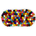Felt Ball Oval Table Mat - 38x18cm Multi Colour