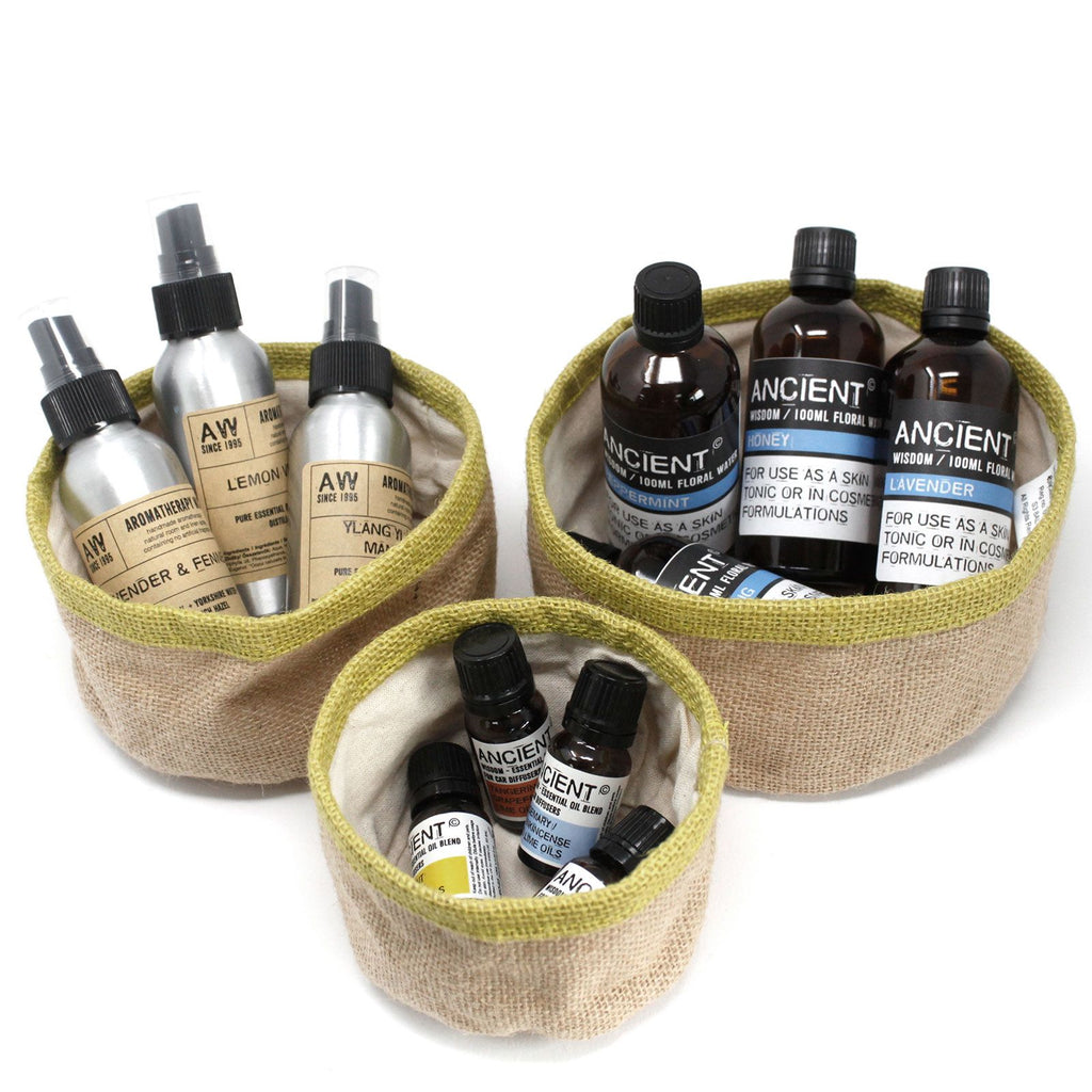 Set of 3 Natural Jute Baskets - Turmeric – view 4