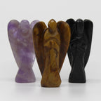 Hand Carved Black Agate Gemstone Angel Figure – view 3