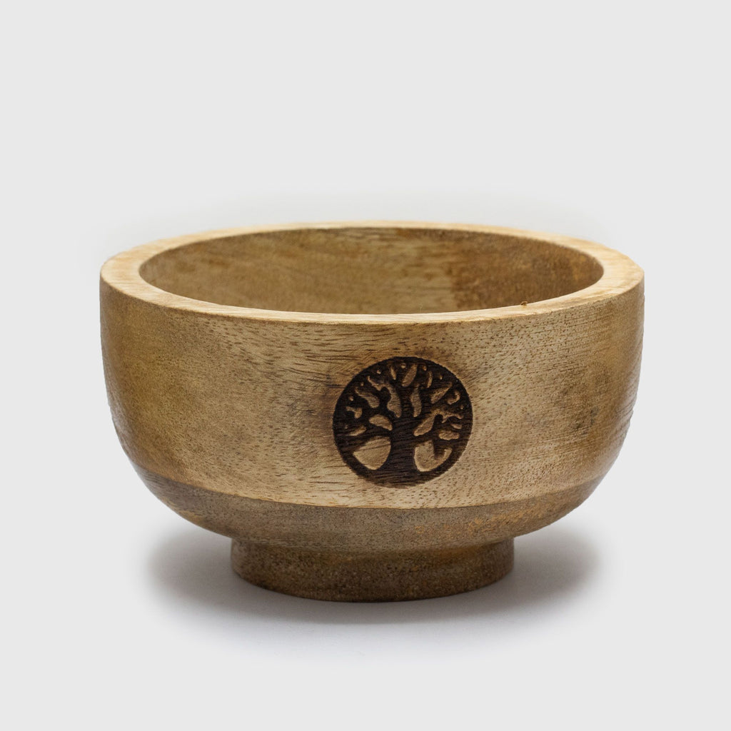 Small Mango Wood Ritual Bowl Cone Holder 11x6cm – view 2