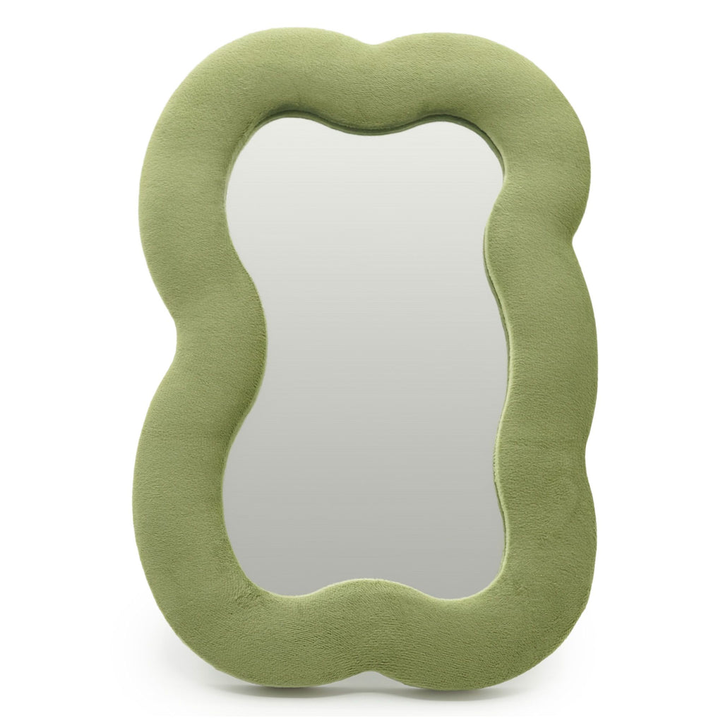 Squiggly Large Cloud Mirror - Moss Green - 33.4x23.5cm