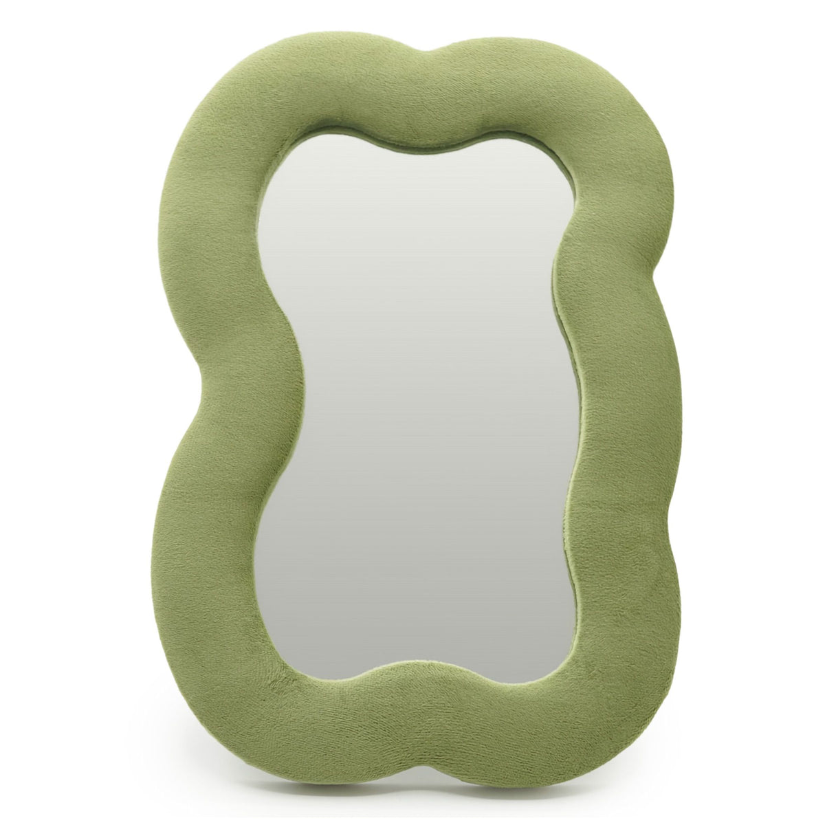 Squiggly Large Cloud Mirror - Moss Green - 33.4x23.5cm