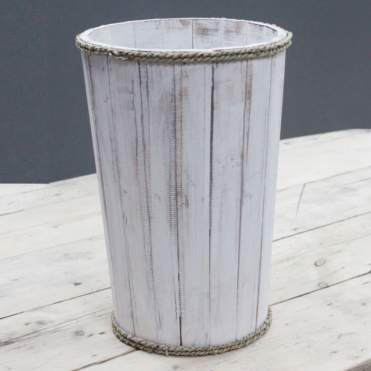 Large Nautical Storage Tub - Whitewash, 45 x 32 cm – view 2
