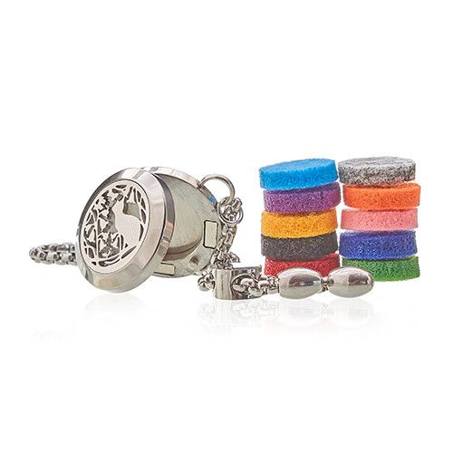 Cat and Flowers Aromatherapy Diffuser Bracelet Stainless Steel – view 3