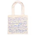 Big Cotton Shopping Bag 38x42cm Sea Life Print