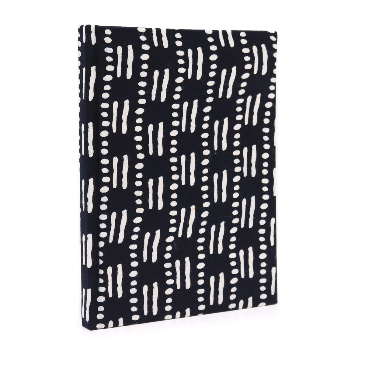 Cotton Bound Notebook 20x15cm - 96 Pages - Black Dots & Dashes