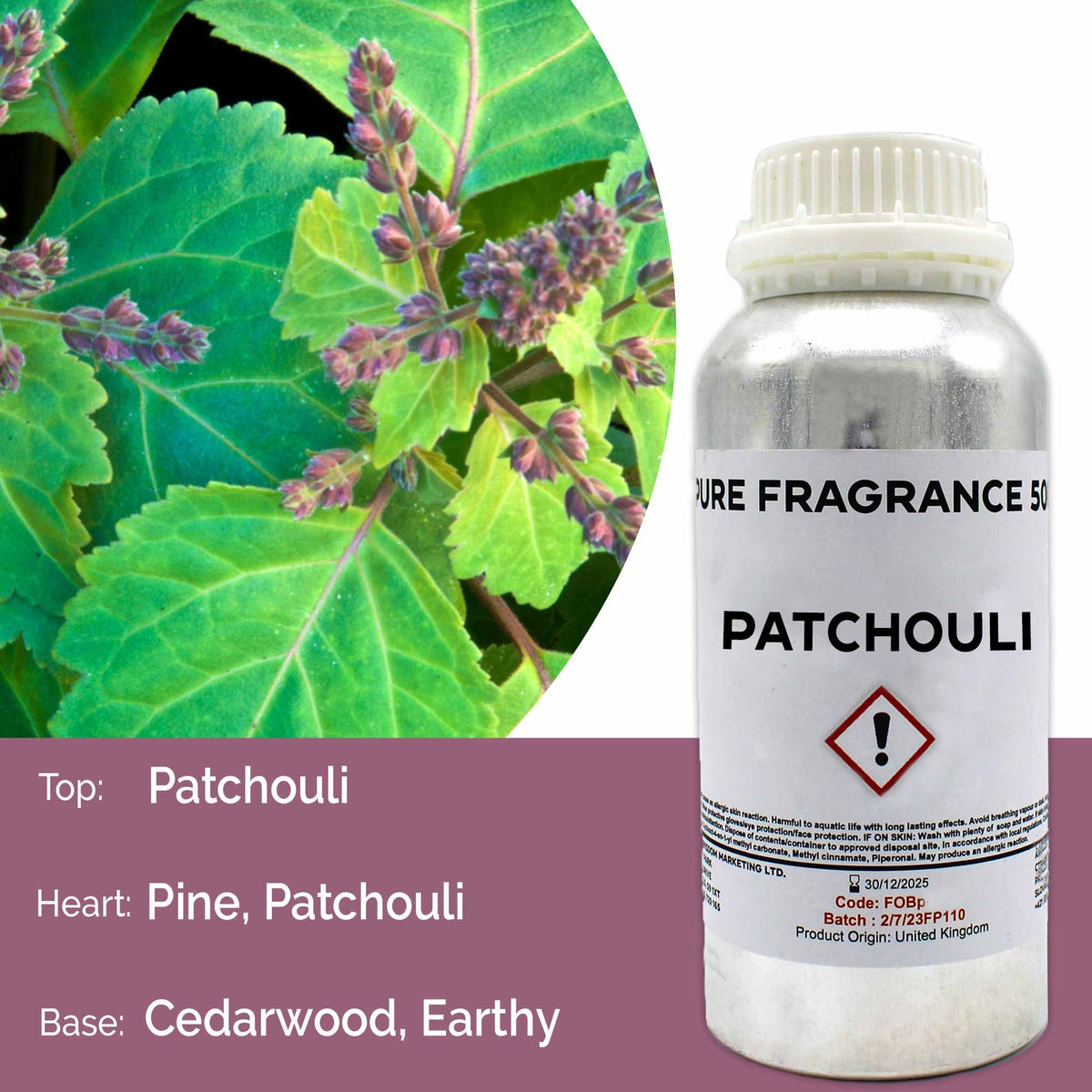 Patchouli Pure Fragrance Oil - 500ml