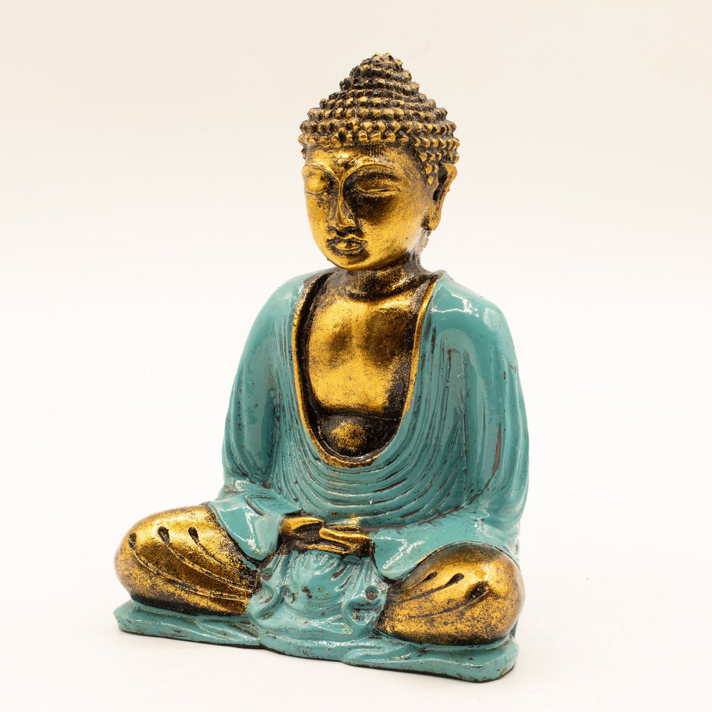 Teal & Gold Buddha Statue - Medium – view 3