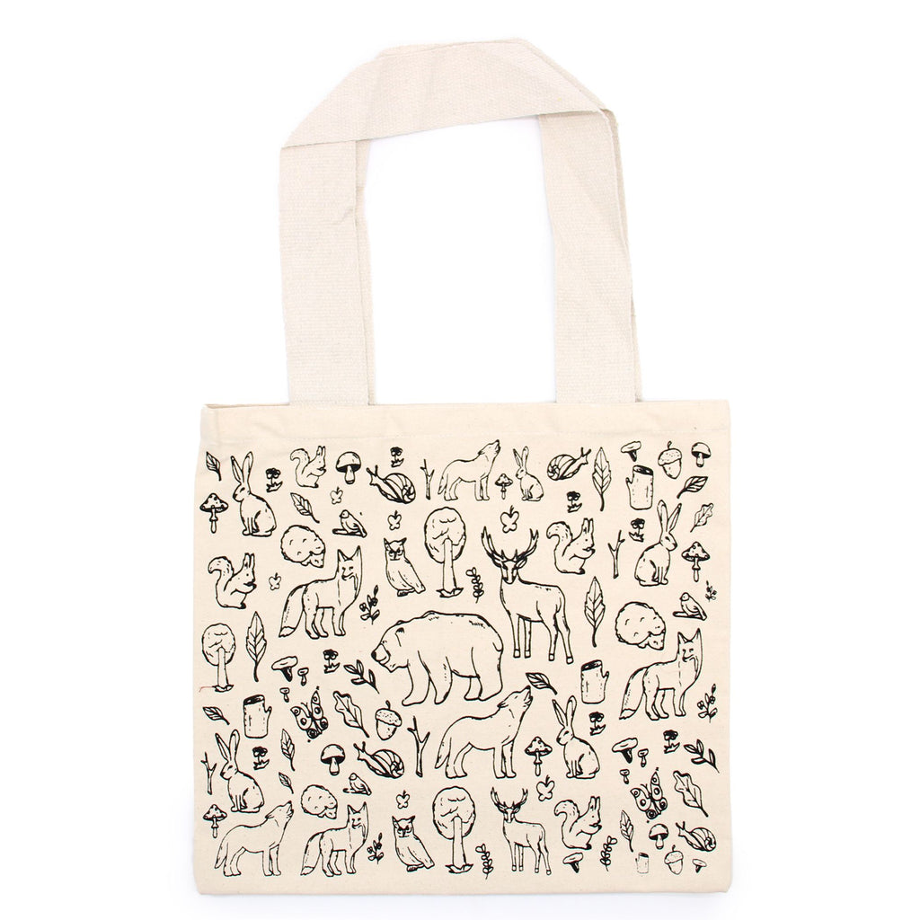 Big Cotton Shopping Bag 38x42cm Forest Life Print – view 2