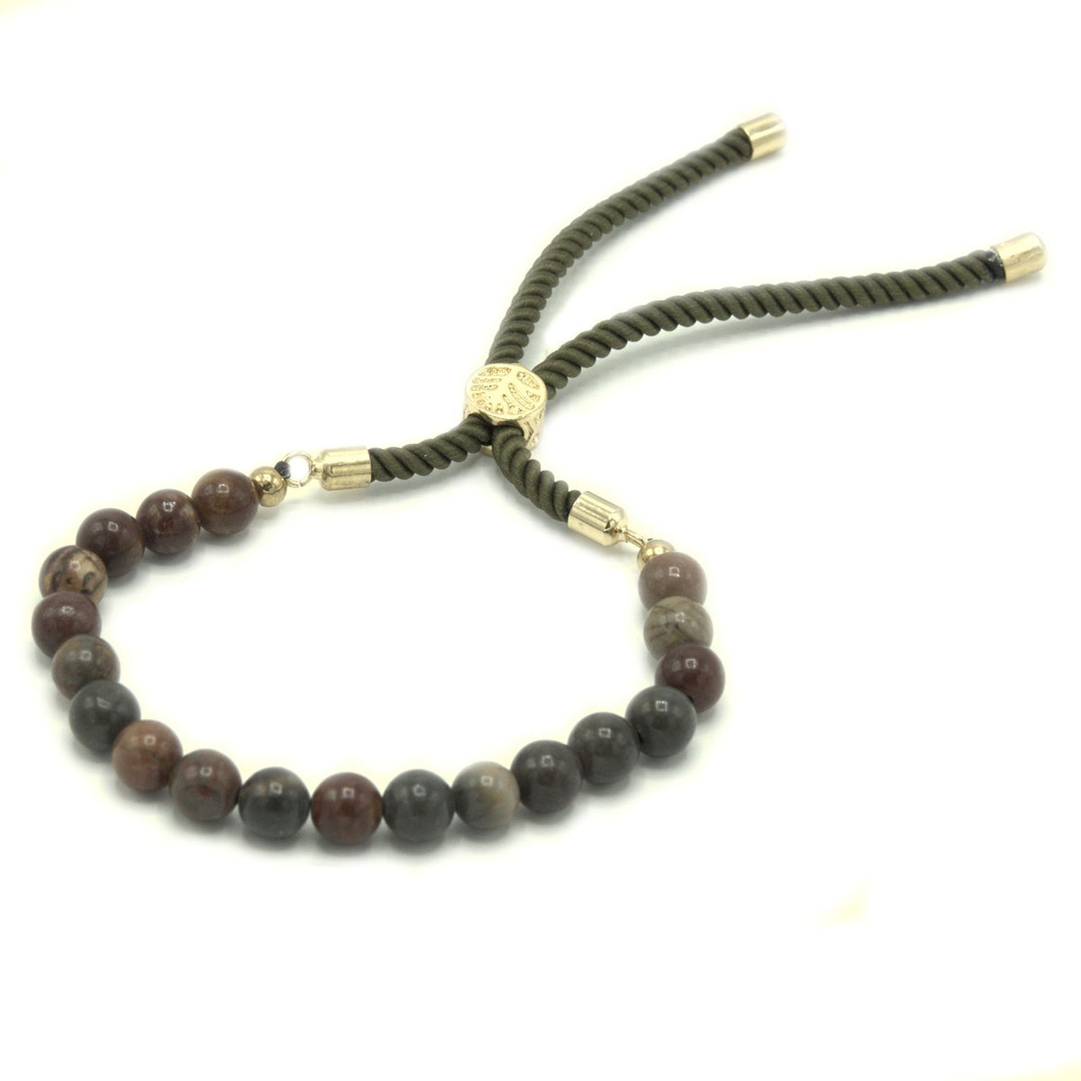 Picasso Jasper Gemstone Bracelet, Gold-Plated Sliding Toggle – view 4