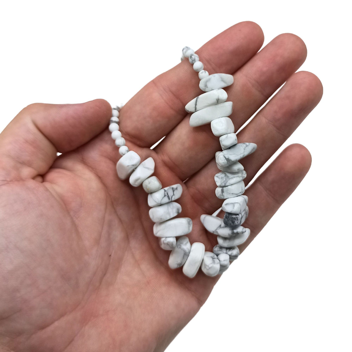 White Jasper Longstone Gemstone Necklace – view 2