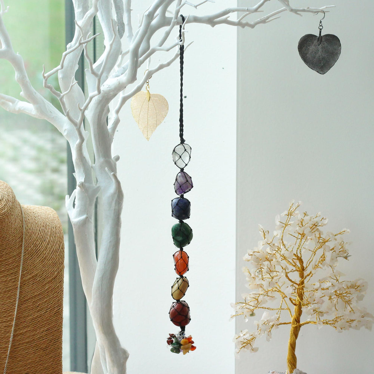 Seven Chakra Chips Hanging Stone Pendant – view 2