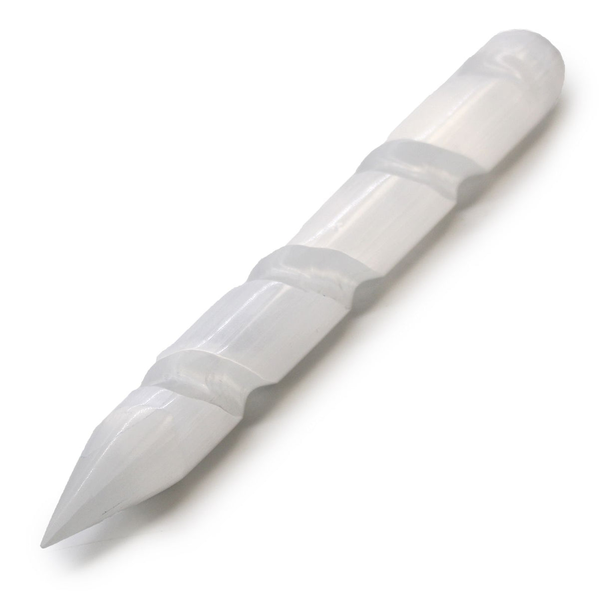 Selenite Spiral Wand 16 cm - Pointed One End – view 3