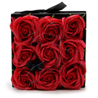 9 Red Soap Roses Square Gift Box – view 8