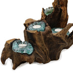 Molten Glass Five-Candle Holder on Wood – view 7