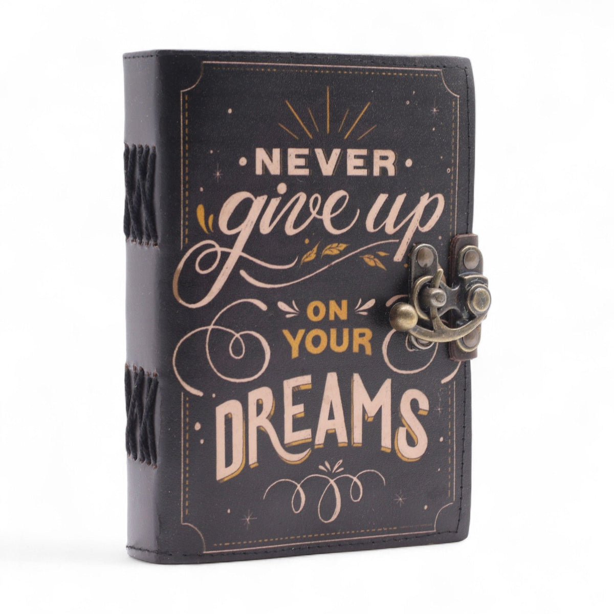 Leather Notebook, Never Give Up On Your Dreams – 17.5x13 cm – view 7
