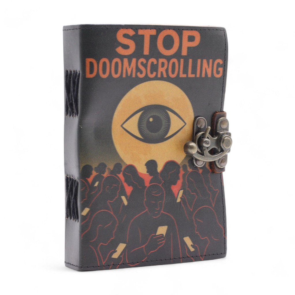 Leather Notebook, Stop Doomscrolling – 17.5x13 cm – view 9