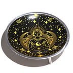Triple Leg Enamelled Offering Plate - Gold Goddess on Black – view 2