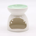 Classic White Oil Burner with Teal Well - Floral