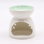 Classic White Oil Burner with Teal Well - Floral