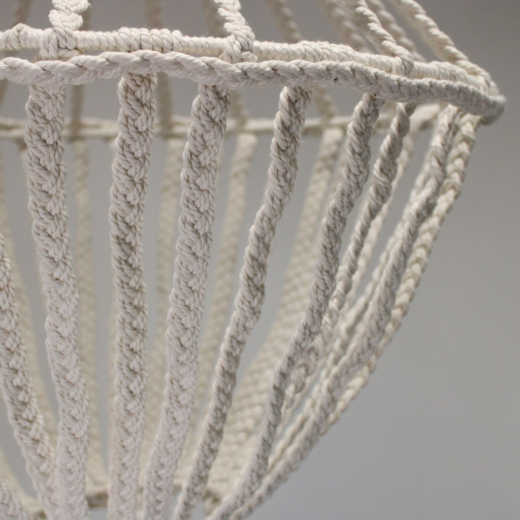 Macrame Large Drop Chandelier - Natural – view 5