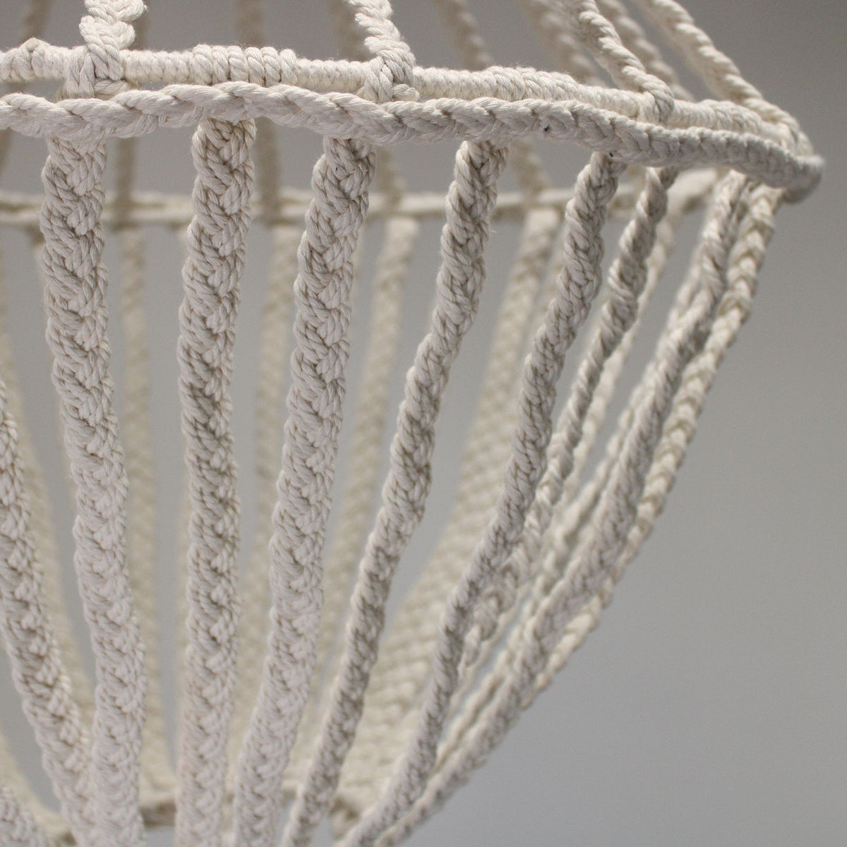 Macrame Large Drop Chandelier - Natural – view 5