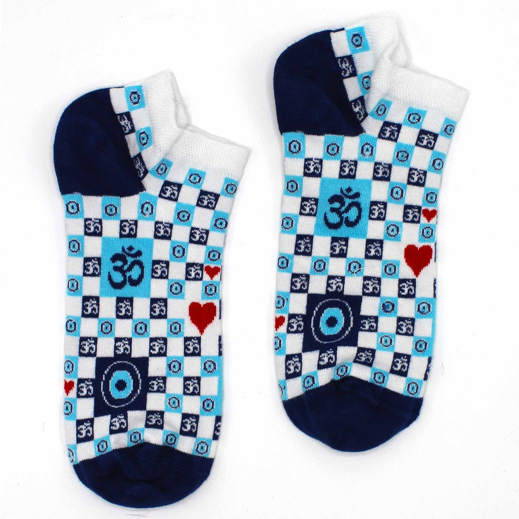Hop Hare Bamboo Low Socks - Om and Evil Eye