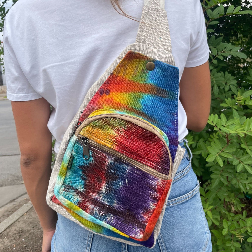 Tie-Dye Hemp Sling Shoulder Bag – view 2