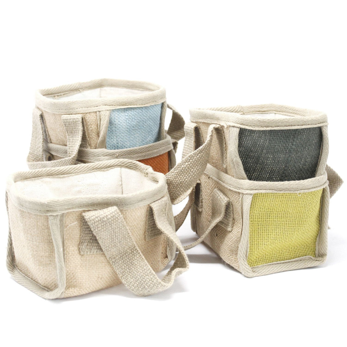 Mini Jute Shopping Basket 16x10x12cm Charcoal – view 3
