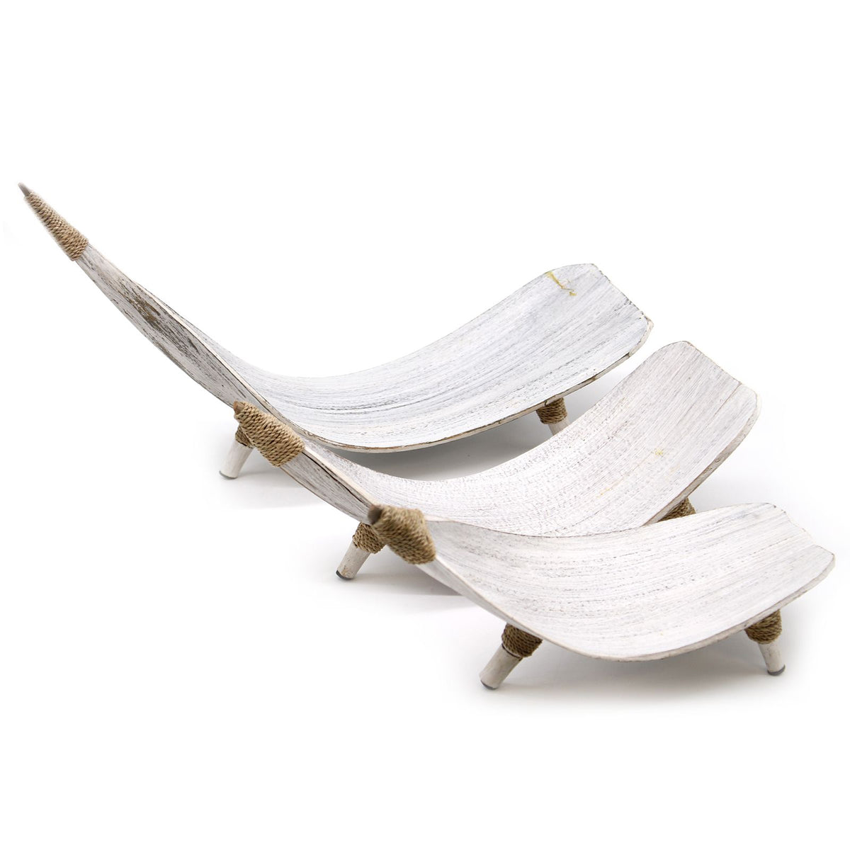 Coconut Leaf Fruit Bowl Set of 3 - Whitewash, 30 x 22 cm – view 3