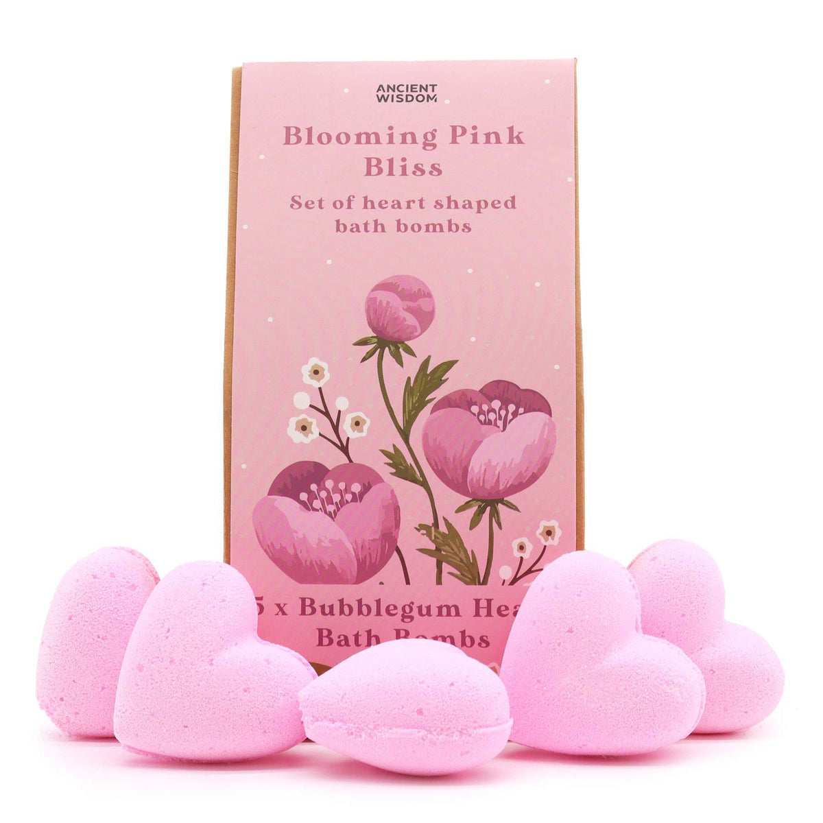 Blooming Pink Bliss Heart Bath Bombs Gift Set
