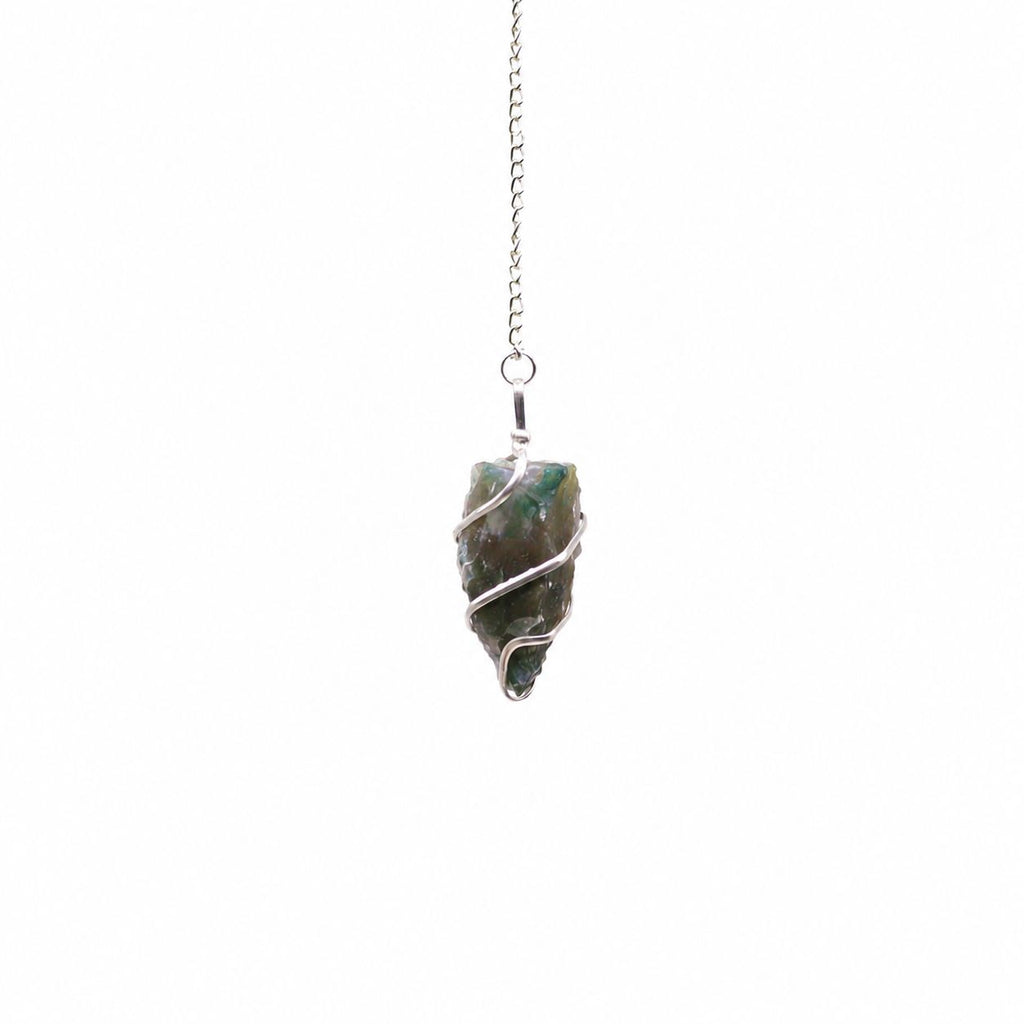 Raw Gemstone Pendulum - Moss Agate – view 2