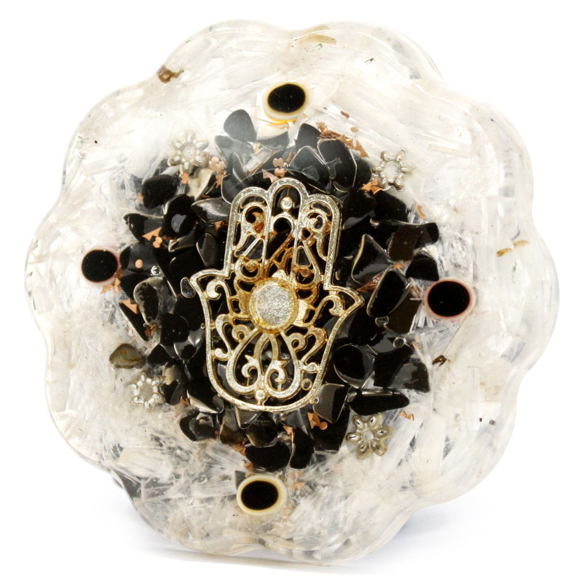 Orgonite Desk Power Pack - Hamsa with Selenite, Medium – view 3