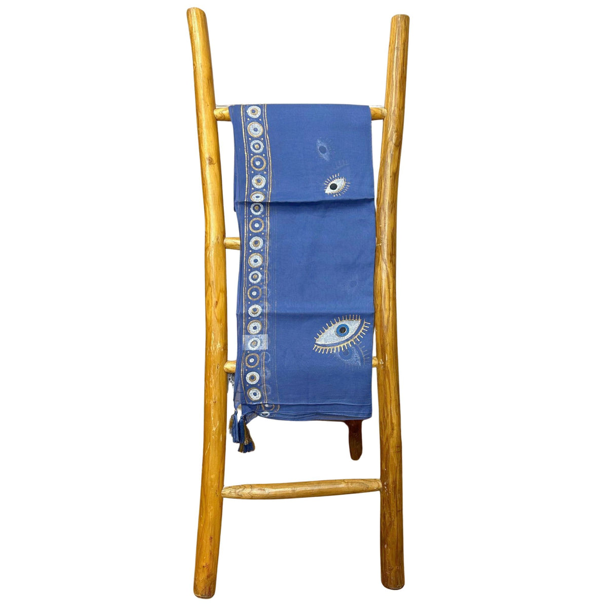 Nomad Sari Pareo in Rich Blue & Gold Evil Eye Design – view 3