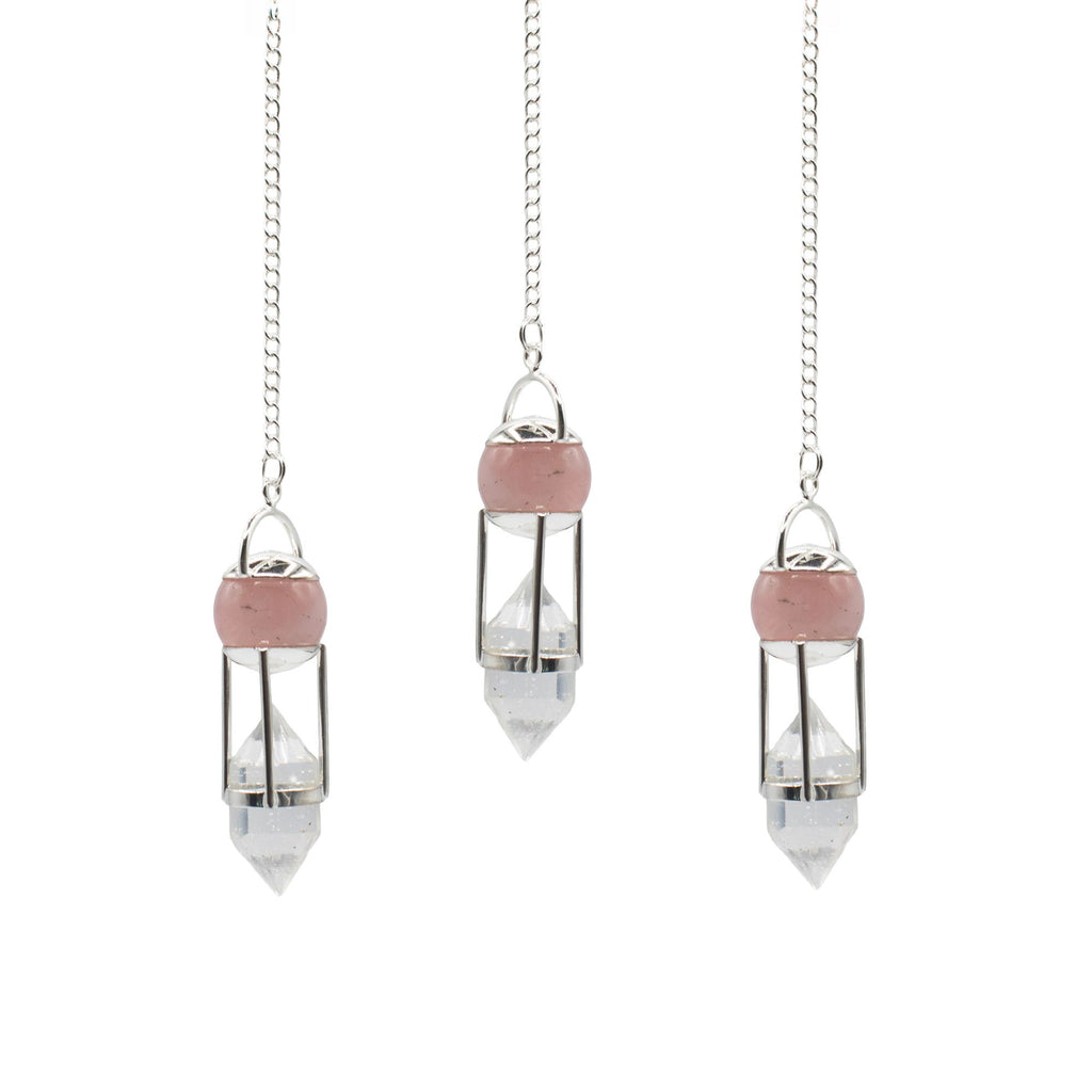 Heart Whisperer Pendulum - Rose Quartz & Clear Quartz