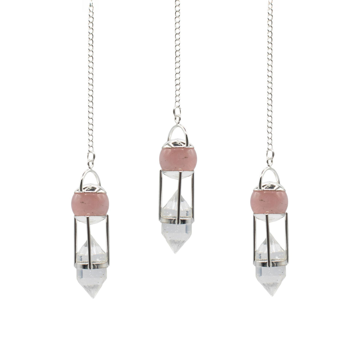 Heart Whisperer Pendulum - Rose Quartz & Clear Quartz