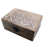 White Wash Mango Wood Box, Slavic Design, 15x10cm – view 2