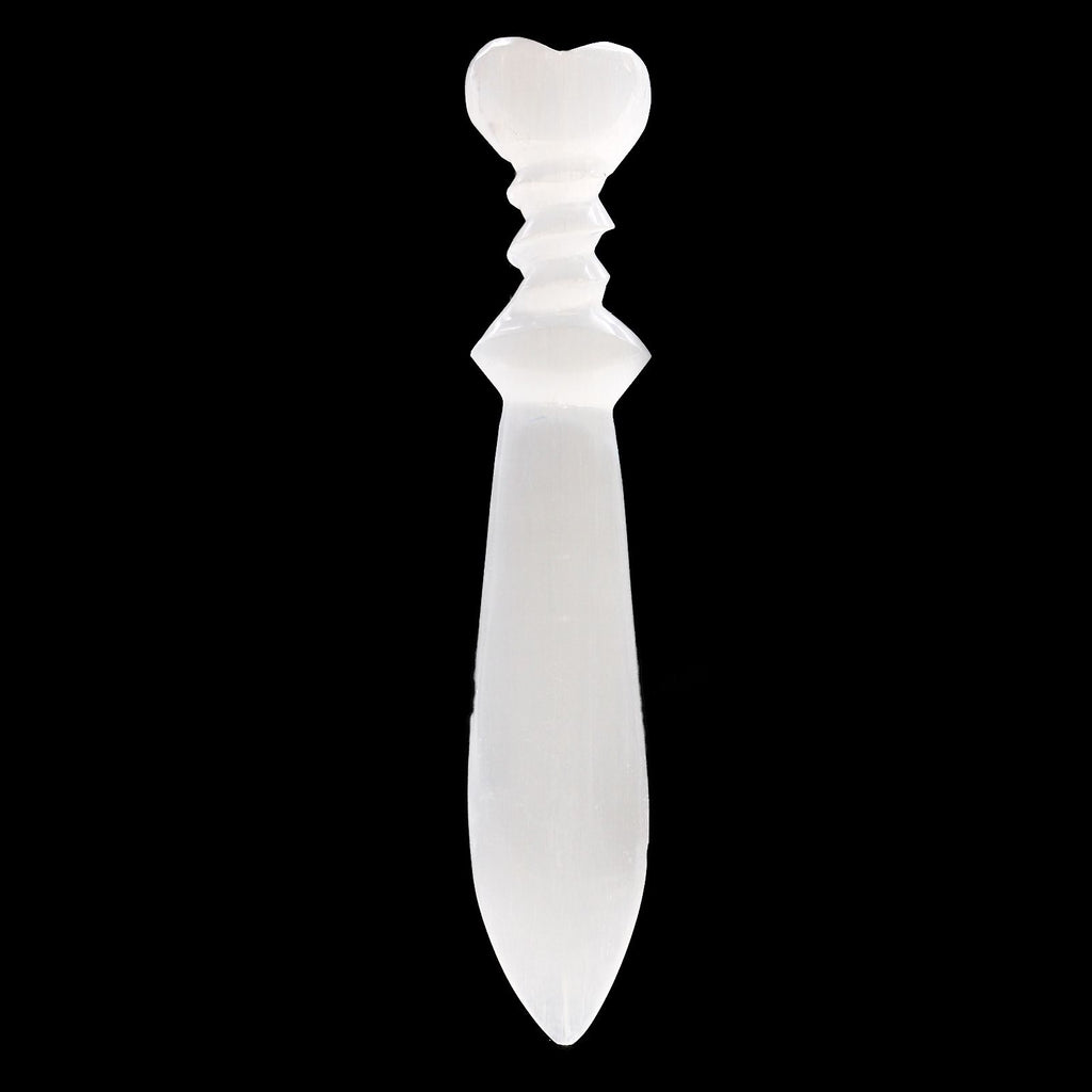 Selenite Ritual Knife, Spiral Handle, 25cm – view 2