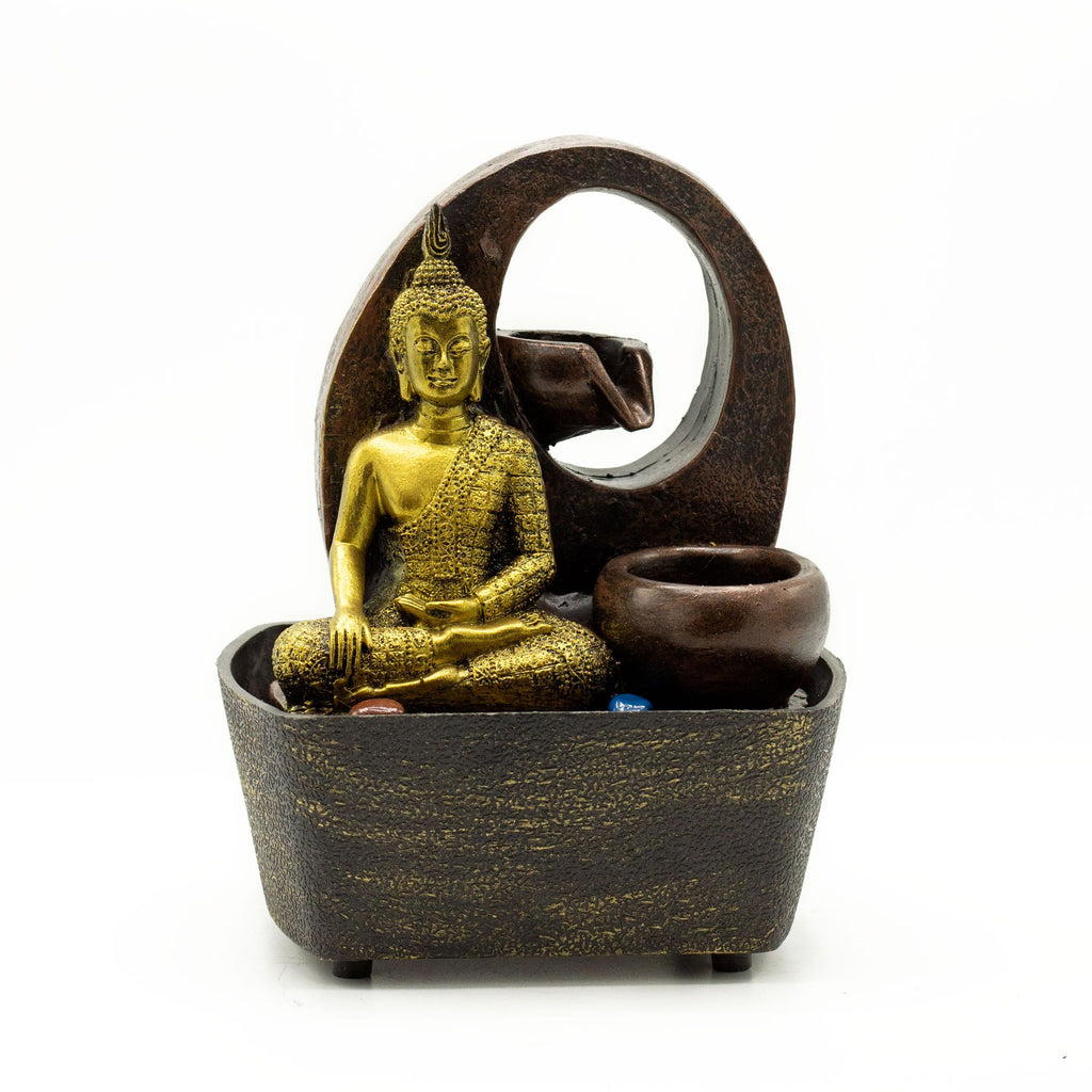 Golden Buddha Tabletop Water Feature, Cascading Pots – view 2